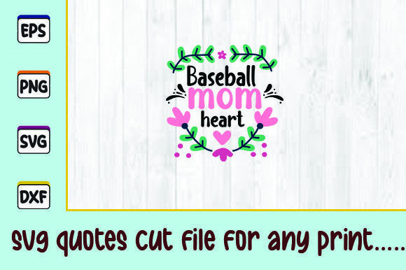 Baseball Mom Heart: Graphics for Crafts